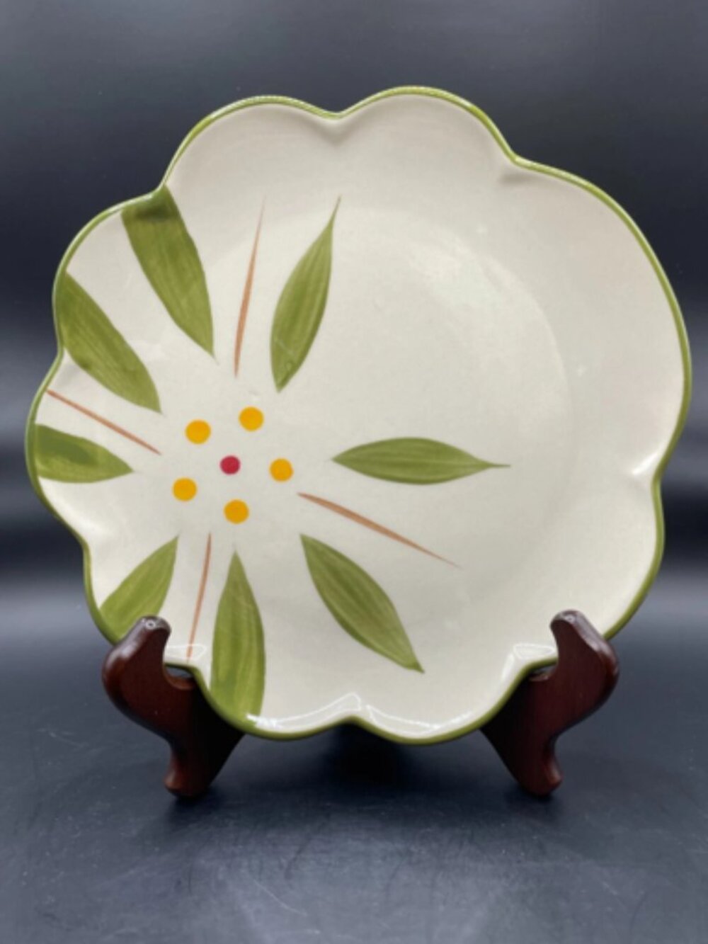 Temp-tations Old World Green Scalloped Salad Plates in Vivid Pattern, price/plat